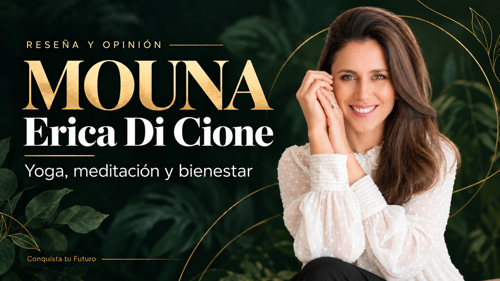 Portada editorial de MOUNA con Erica Di Cione en un retrato distinto al de la imagen promocional de la comunidad